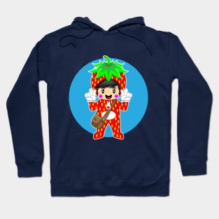 mascot strawberry cartoon cute and funny Hoodie